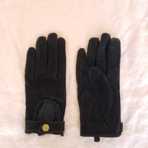Black Suede Peephole Gloves